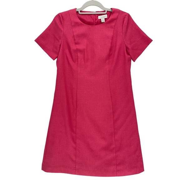 Appleseed's Dresses & Skirts - Appleseed's Pink Sheath Dress 6P Petite Short Sleeve Textured Lined V943